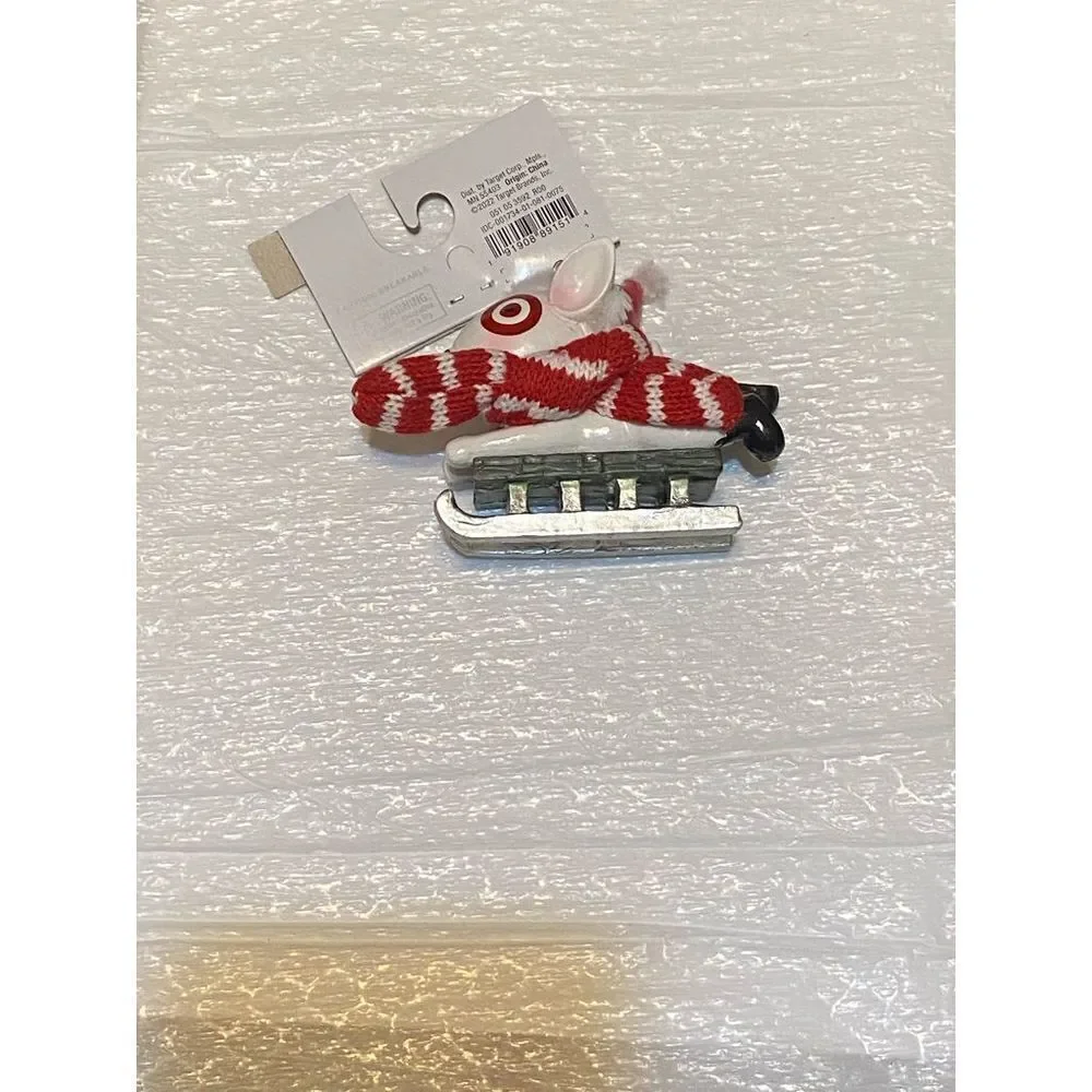Target BULLSEYE Dog Ornament 2022 Sledding Dog Mascot Wondershop NWT